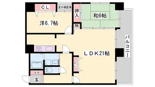 ラシャンス広畑【9階】の間取り