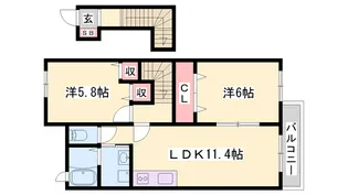 サンファミリアB【201号室】の間取り