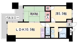 ロイヤルコーポ姫路【401号室】の間取り