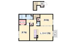 セジュール加佐A棟【A203号室】の間取り