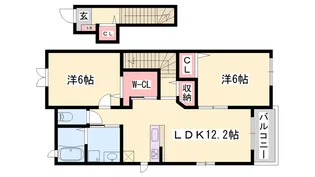 2LDKの間取り画像