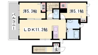 フェリーシード桜丘【A201号室】の間取り