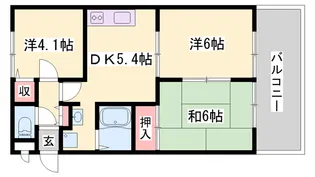 サンハイツ国岡【202号室】の間取り
