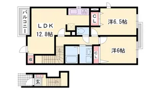 2LDKの間取り画像