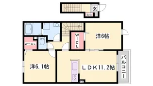 タウンハウスR【2階】の間取り