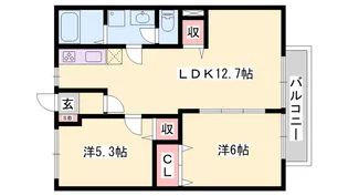 ビューハイツ横尾【1階】の間取り