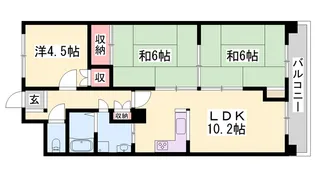 ラ グレイス姫路【405号室】の間取り