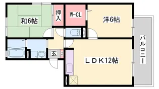 ウエストハイツ【1階】の間取り
