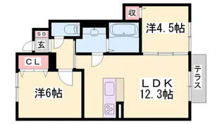 アバンツァート長砂【1階】の間取り