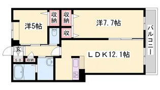 クレール北平野【2階】の間取り