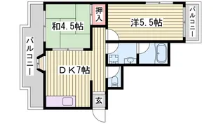 サンライズ伊伝居【301号室】の間取り