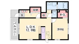 リブサニーB【1階】の間取り