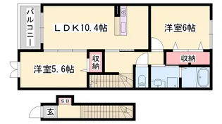 ボニート・シエル【2階】の間取り