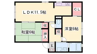 セントラヴィーヌ山手II【2階】の間取り
