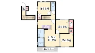 エスペランサ粟津【2階】の間取り