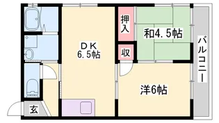 野里ハイツ【401号室】の間取り