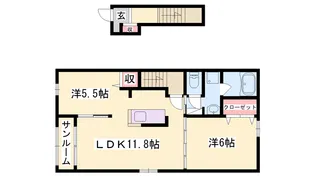 メゾン・シュシュⅡ【2階】の間取り