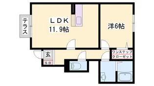 ディアコート北野【1階】の間取り