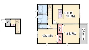 リエート余部【B205号室】の間取り