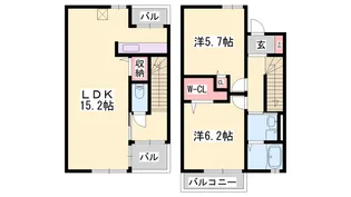 兵庫県小野市大島町【テラスハウス】の間取り