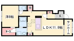 ウエストガーデンⅥ【1階】の間取り