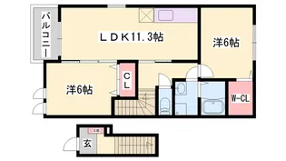 エスペランサ浜の宮Ⅱ【2階】の間取り