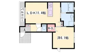 メゾンしばざくら【1階】の間取り