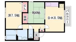 ラフィーネ98 B【2階】の間取り