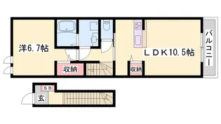 プレシャスB【2階】の間取り