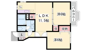 サンA【102号室】の間取り