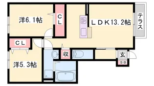 アインスコートⅢ【1階】の間取り