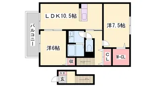 ハイツ ラポルテ A棟【A201号室】の間取り