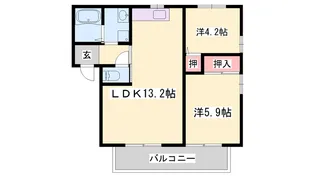 ディアス花北【A202号室】の間取り