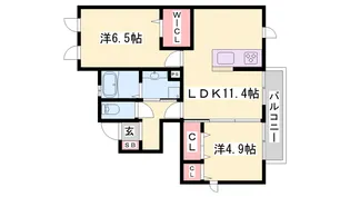 サンライズイン今宿【1階】の間取り