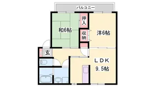 サンハイツ(相生)【A201号室】の間取り