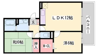 ウエストハイツ【1階】の間取り
