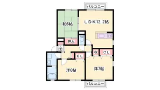 ラフィーネ田寺東【1階】の間取り