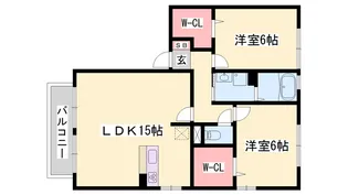 ジュネス才【1階】の間取り