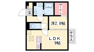 サンライズ中地【2階】の間取り