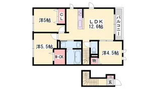アネシス御立【203号室】の間取り