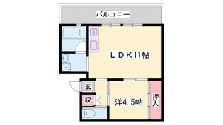 ビレッジハウス福崎【1-305号室】の間取り