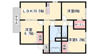 グランモア堂本【1階】の間取り