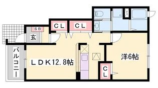 リヨン・たつの【B102号室】の間取り