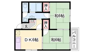 サンハイツ学園前【2階】の間取り