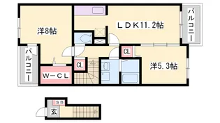 フェリア香呂【C203号室】の間取り