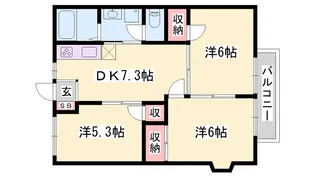 玲巧ハイツ2【2階】の間取り