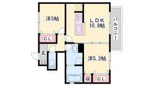 カーサ・デルソーレKHK【A101号室】の間取り