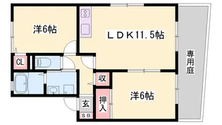 クレールハイム B【1階】の間取り
