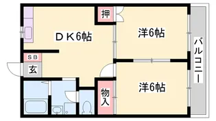 フラッツ東今宿【1階】の間取り
