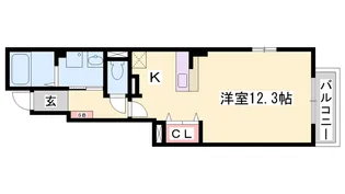 サンリット・ヴィラ神屋【101号室】の間取り